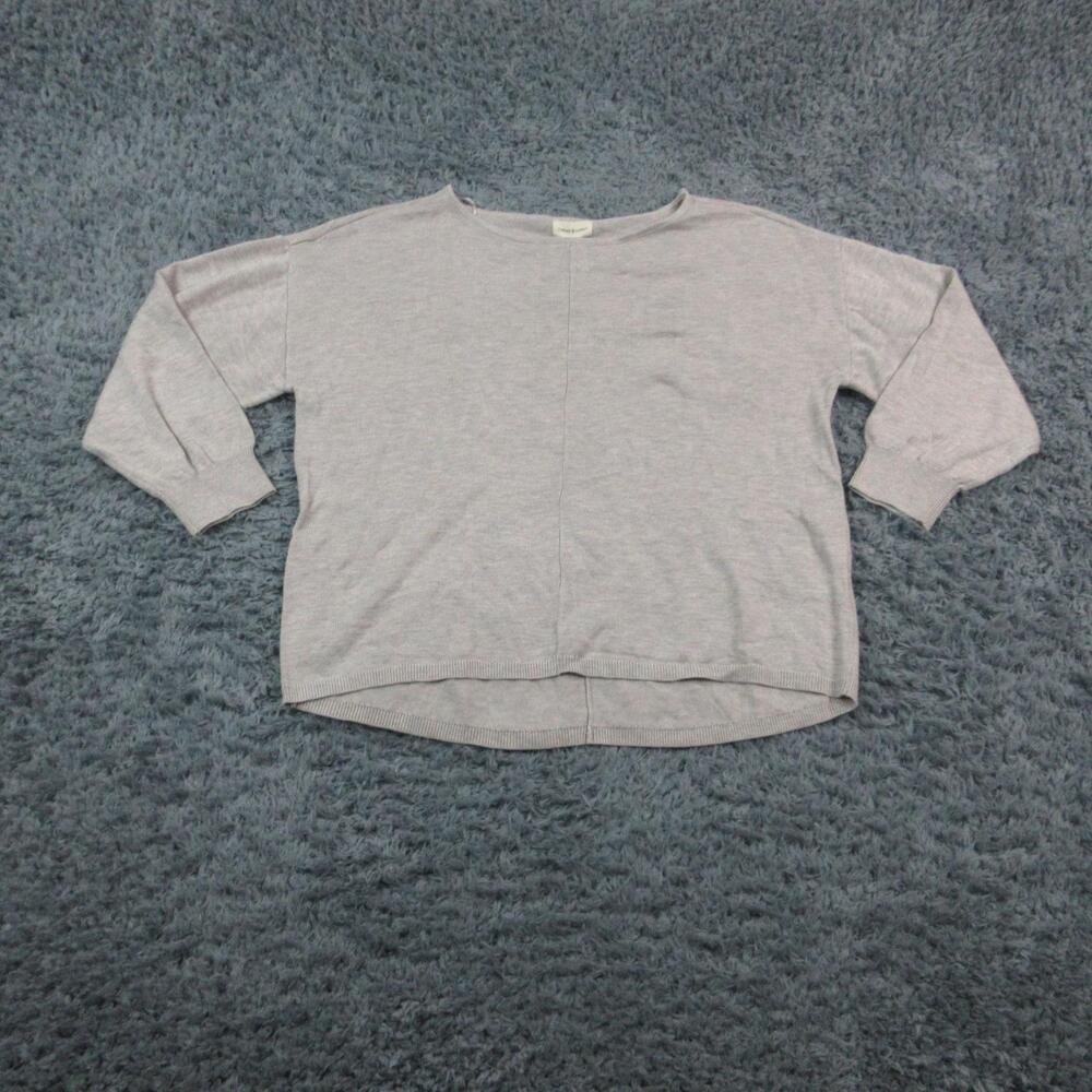 Thread & Supply Sweater Womens XL Petite Gray Boat Neck Knit Pullover NWT